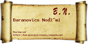 Baranovics Noémi névjegykártya